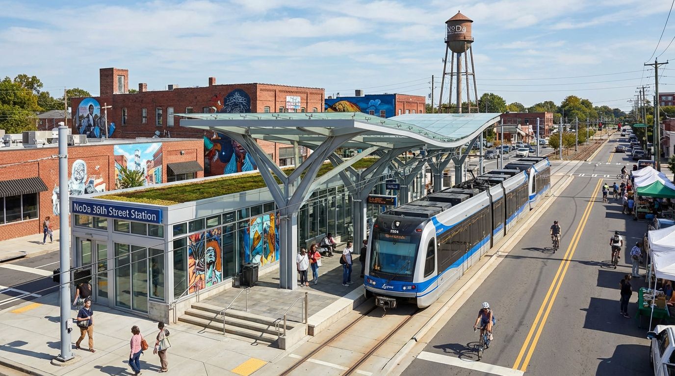 Direct light rail access in NoDa Charlotte NC