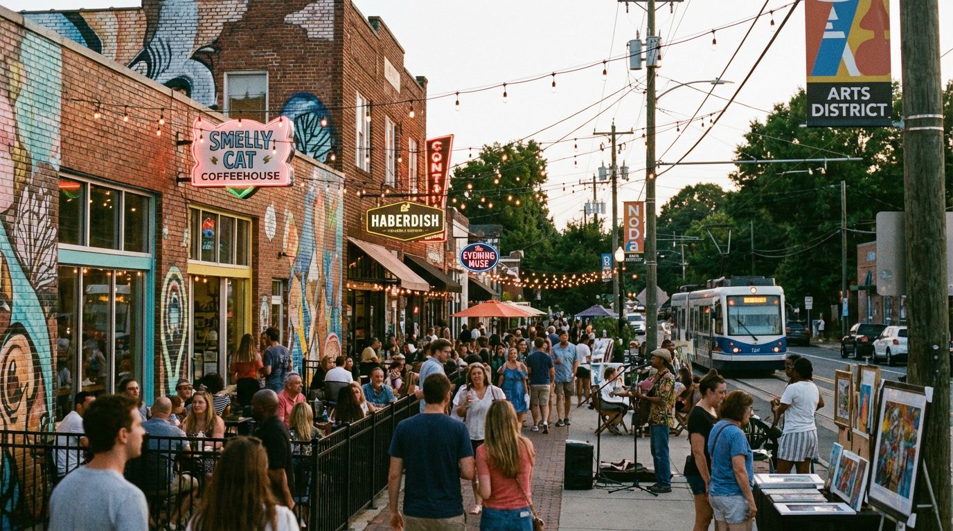Walkable to restaurants and nightlife in NoDa Charlotte NC