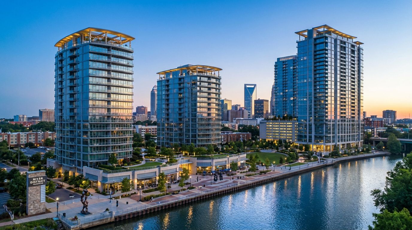 Luxury condos and townhomes in River District Charlotte NC