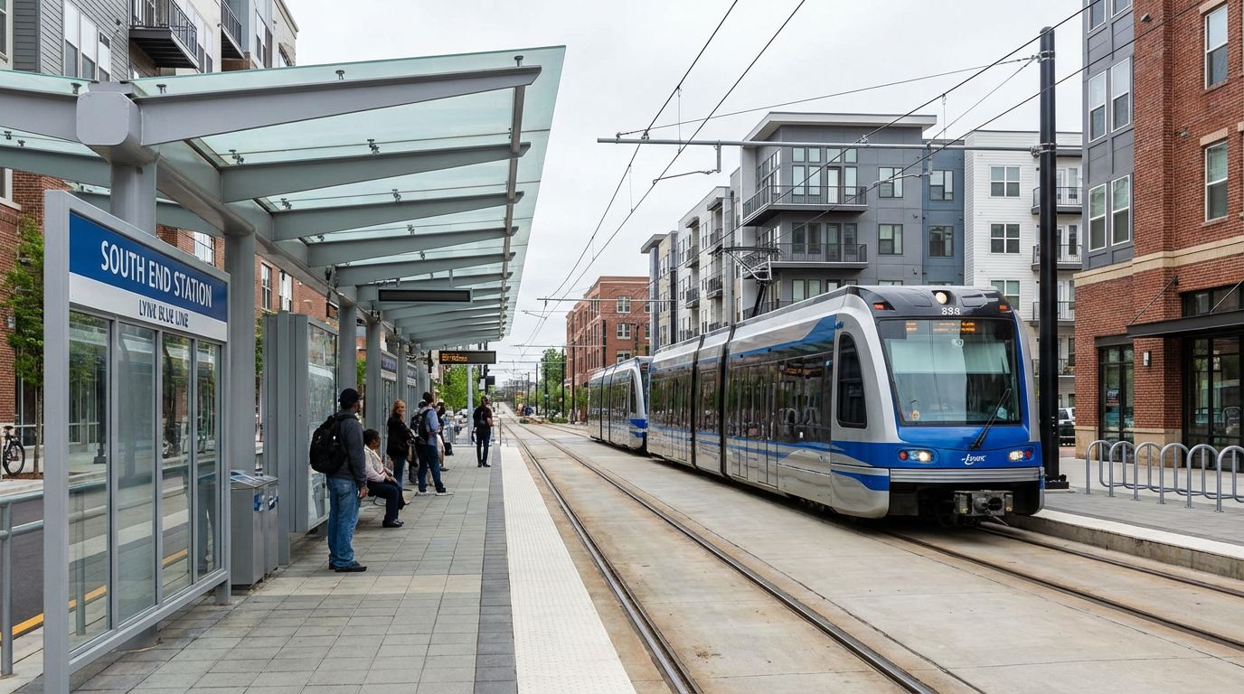 Direct light rail to Uptown in South End Charlotte NC
